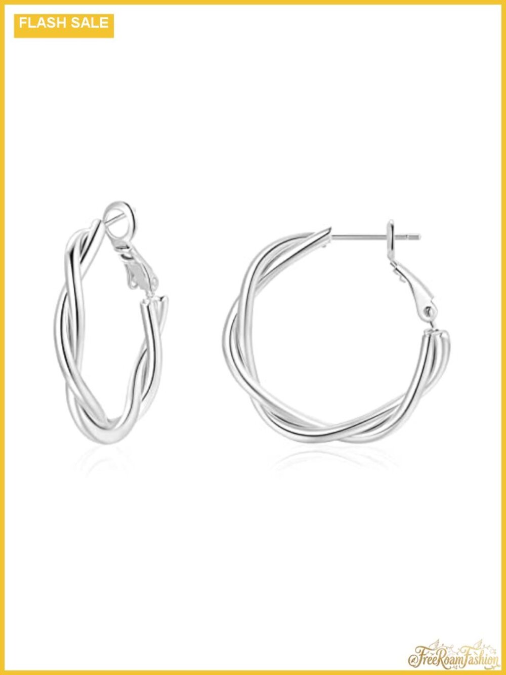Twisted Hoop Earrings Women 14K Gold Sterling Silver Hypoallergenic